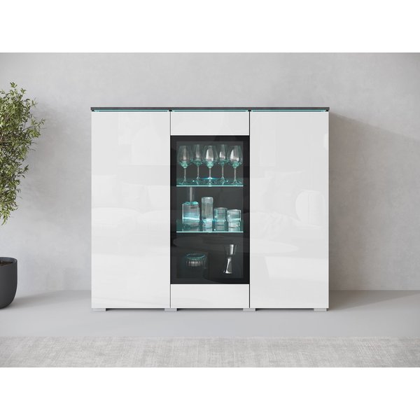 Home affaire Highboard Vera, Highboard mit 4 Türen, 9 Fächern, verglasten Türen
