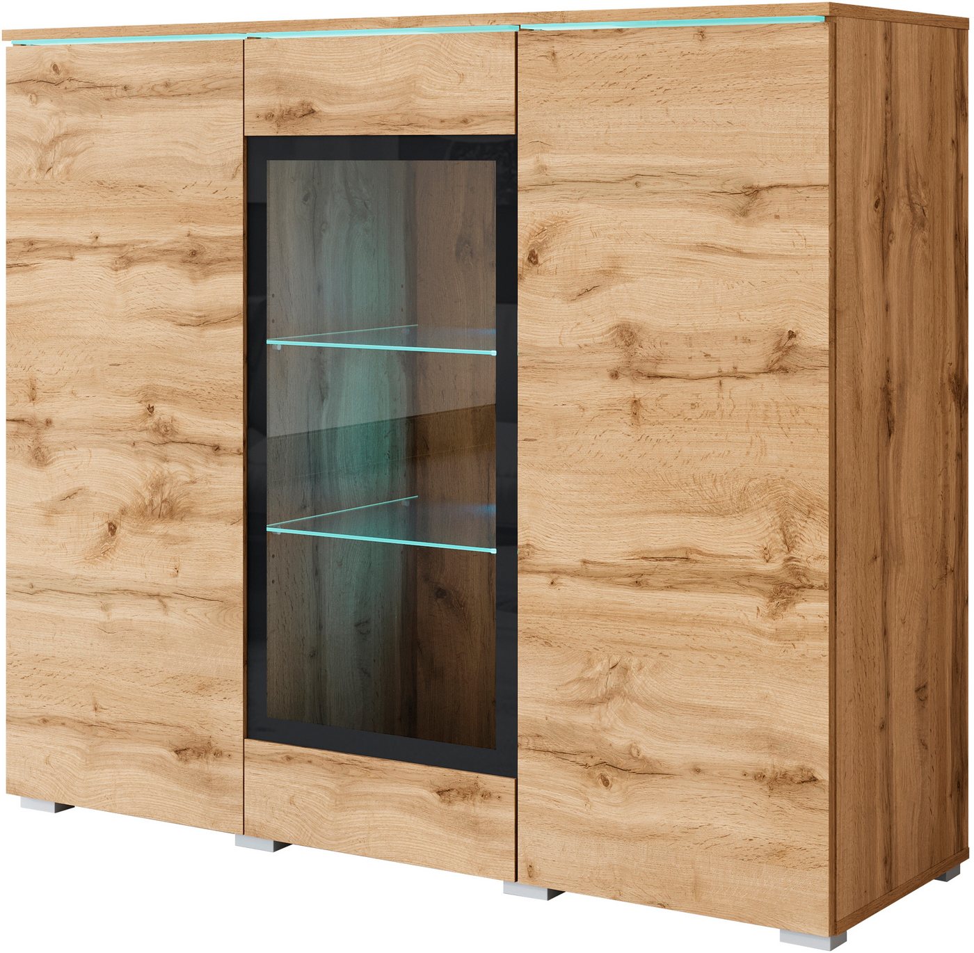 Home affaire Highboard Vera, Highboard mit 4 Türen, 9 Fächern, verglasten Türen – Bild 2 von 5
