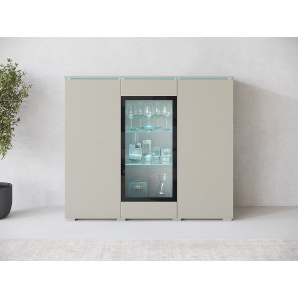 Home affaire Highboard Vera, Highboard mit 4 Türen, 9 Fächern, verglasten Türen