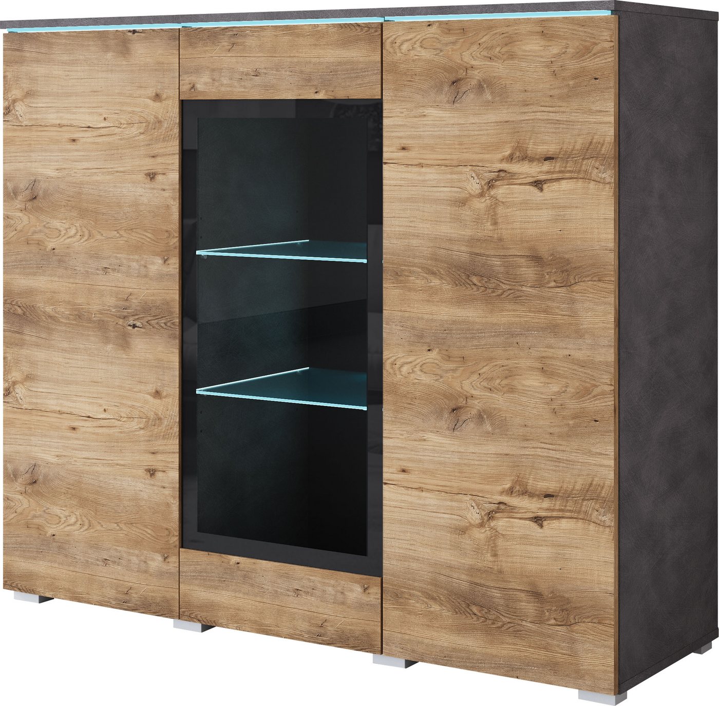 Home affaire Highboard Vera, Highboard mit 4 Türen, 9 Fächern, verglasten Türen – Bild 2 von 5