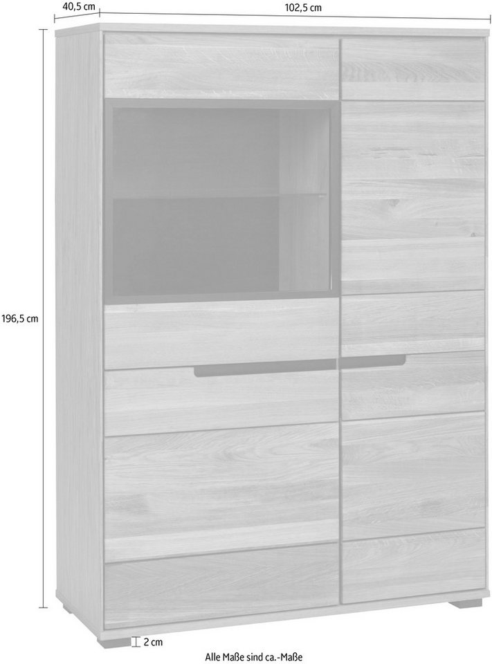 Home affaire Highboard, Schwarze Elemente, viel Stauraum, Türen mit dampfer, Wohnzimmer – Bild 5 von 5