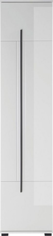 Home affaire Hochschrank Cantara, Badschrank in Hochglanz Weiß, Hochschrank im modernen Design mit schwarzen Griffen, ausreichend Stauraum – Bild 2 von 5