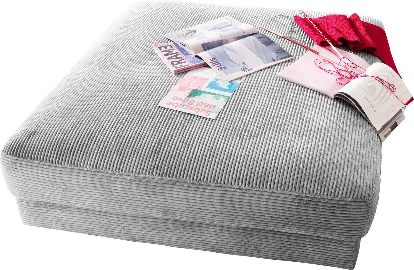 Home affaire Hocker Enisa, passend zum "Enisa"-Sofa, Bezug in Cord – Bild 3 von 5