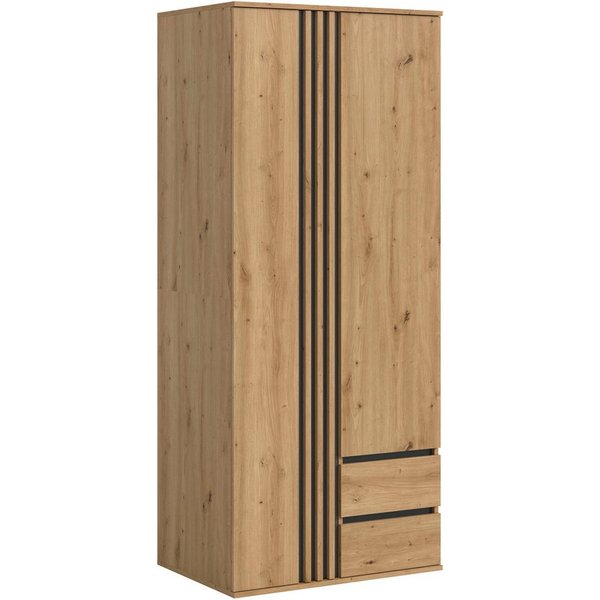 Home affaire Kleiderschrank ALVA, Breite 80 cm, mit griffloser Front in Paneeloptik, Schrank (Schlafzimmerschrank in weiteren Ausführungen erhältlich) 2 Türen, 