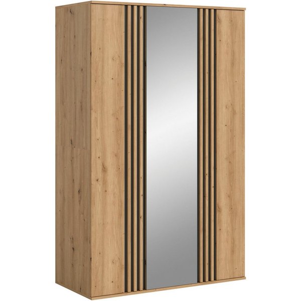 Home affaire Kleiderschrank ALVA, Breite 120 cm, mit griffloser Front in Paneeloptik, Schrank (Schlafzimmerschrank in weiteren Ausführungen erhältlich) 3 Türen,