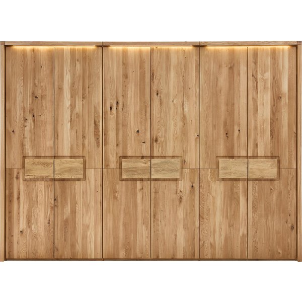 Home affaire Kleiderschrank Ambroise, aus Wildeiche, inkl. Passepartout Massivholz-Kleiderschrank, im 50 cm Raster planbar