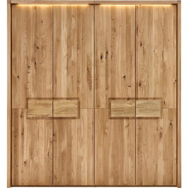 Home affaire Kleiderschrank Ambroise, aus Wildeiche, inkl. Passepartout Massivholz-Kleiderschrank, im 50 cm Raster planbar