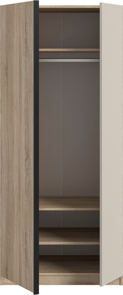 Home affaire Kleiderschrank BENDINGO, Schlafzimmerschrank, Schrank, Garderobenschrank (OTTO BESTSELLER, Garderobe & Schlafzimmer) Breite 80cm, Eiche NB, 2-türig – Bild 5 von 5