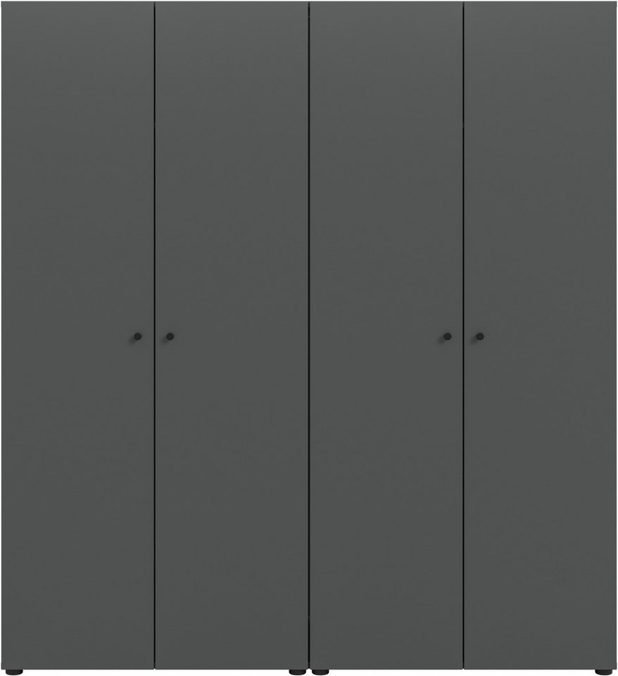 Home affaire Kleiderschrank BILLINGS, Schlafzimmerschrank, Schrank, Garderobenschrank (OTTO BESTSELLER, Garderobe & Schlafzimmer) Breite 160cm, grau, 4-türig, i – Bild 4 von 5