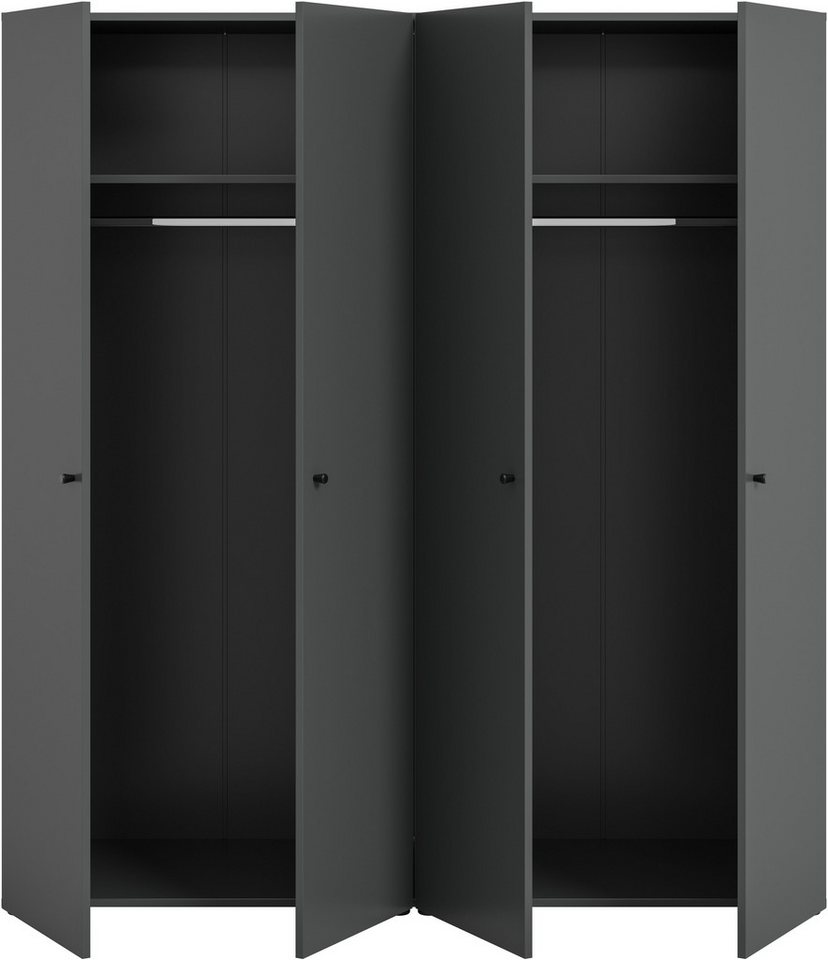 Home affaire Kleiderschrank BILLINGS, Schlafzimmerschrank, Schrank, Garderobenschrank (OTTO BESTSELLER, Garderobe & Schlafzimmer) Breite 160cm, grau, 4-türig, i – Bild 5 von 5