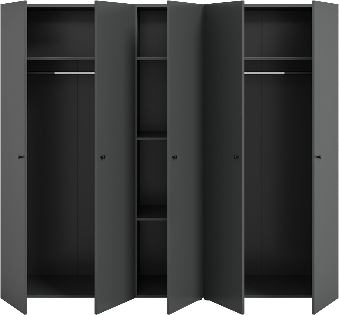 Home affaire Kleiderschrank BILLINGS, Schlafzimmerschrank, Schrank, Garderobenschrank (OTTO BESTSELLER, Garderobe & Schlafzimmer) Breite 200cm, grau, 5-türig, i – Bild 5 von 5
