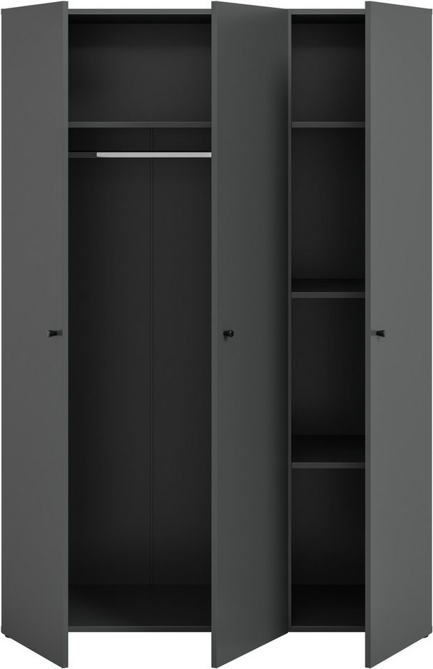 Home affaire Kleiderschrank BILLINGS, Schlafzimmerschrank, Schrank, Garderobenschrank (OTTO BESTSELLER, Garderobe & Schlafzimmer) Breite 130cm, grau, 3-türig, i – Bild 4 von 5