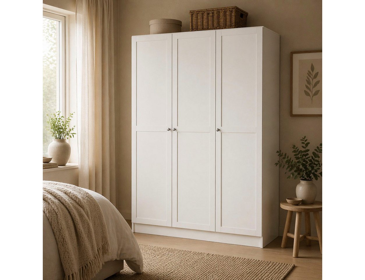 Home affaire Kleiderschrank Billund, skandinavisches Design & viel Stauraum (3 Breiten: 98,5, 147 der 195 cm) Viel Stauraum mit Böden & Kleiderstange, praktisch – Bild 2 von 5