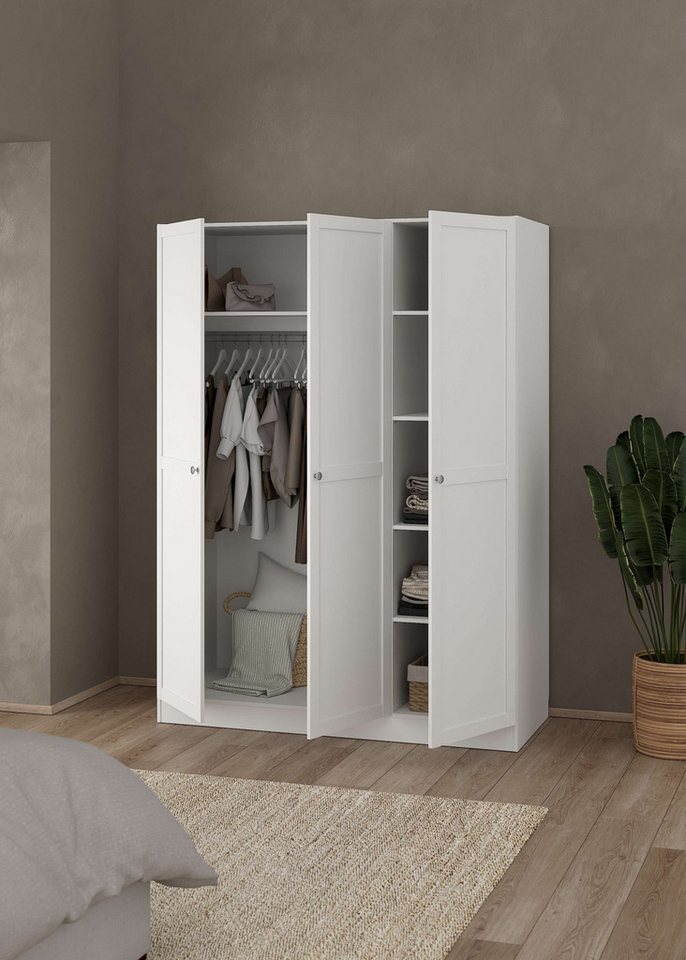 Home affaire Kleiderschrank Billund, skandinavisches Design & viel Stauraum (3 Breiten: 98,5, 147 der 195 cm) Viel Stauraum mit Böden & Kleiderstange, praktisch – Bild 3 von 5