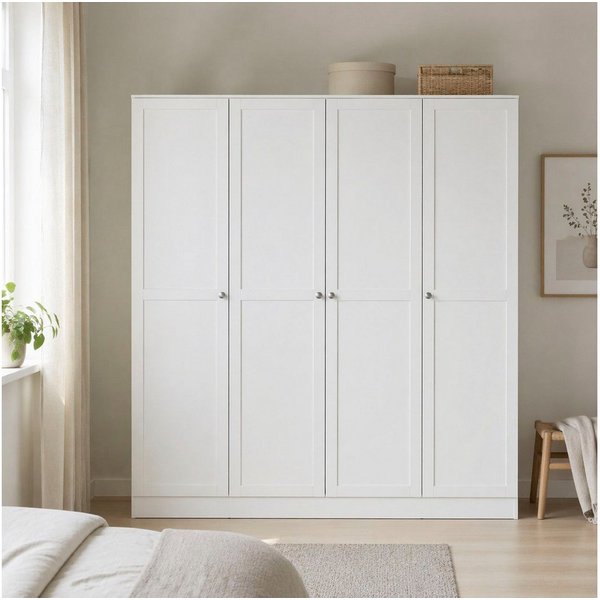 Home affaire Kleiderschrank Billund, skandinavisches Design & viel Stauraum (3 Breiten: 98,5, 147 der 195 cm) Viel Stauraum mit Böden & Kleiderstange, praktisch