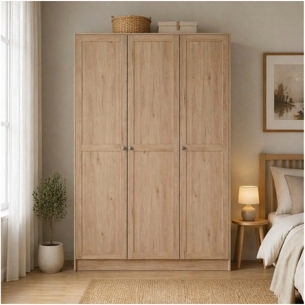 Home affaire Kleiderschrank Billund, skandinavisches Design & viel Stauraum (3 Breiten: 98,5, 147 der 195 cm) Viel Stauraum mit Böden & Kleiderstange, praktisch