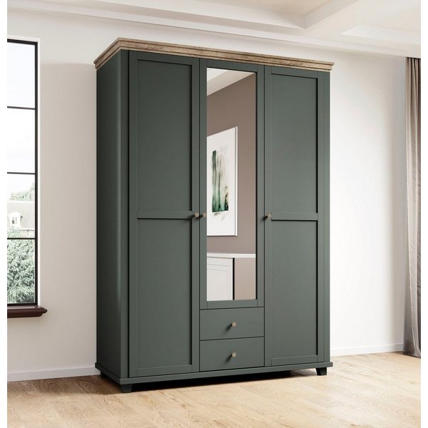 Home affaire Kleiderschrank Evora, Landhausschrank in 3 verschieden Größen, Türen mit Soft- Close Kleiderschrank mit Spiegel, aus FSC®-zertifiziertem Holzwerkst