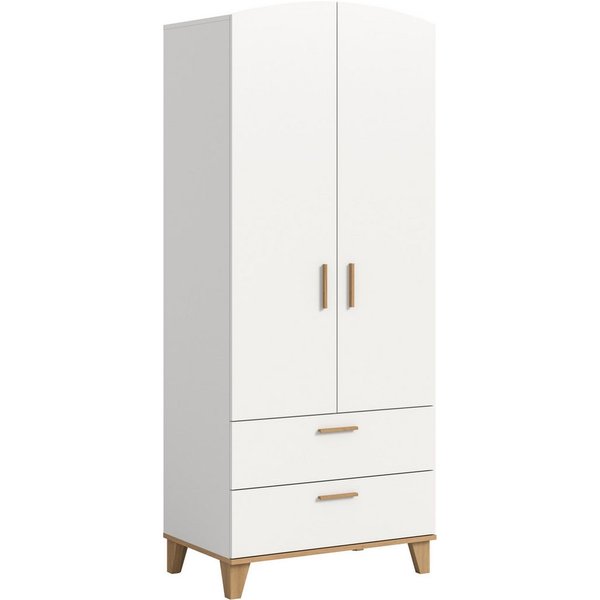 Home affaire Kleiderschrank LASSE, Schlafzimmerschrank, Garderobe, Schrank (1-St., in verschiedenen Breiten erhältich, im Scandi-Look) 2 Türen, 2 Schubkästen, 1