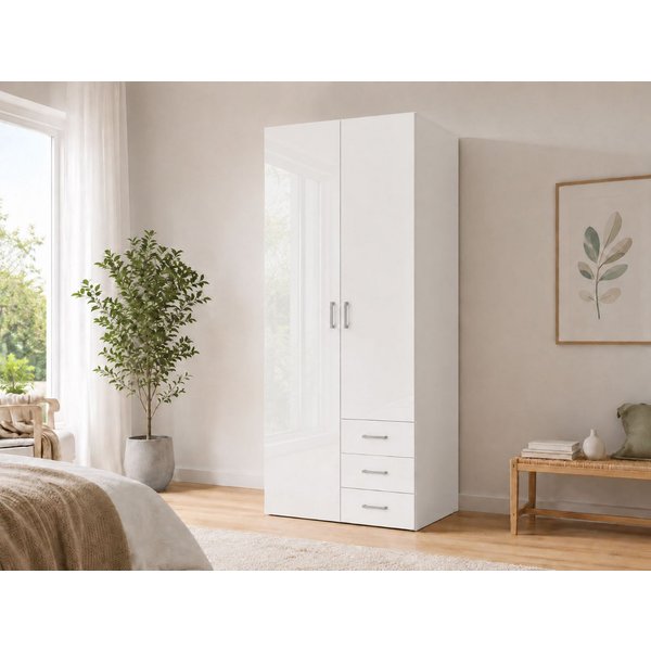 Home affaire Kleiderschrank Space Drehtürenschrank, Aufbewahrung Kasten Schrank Stauraum Breite 78, 115,8 oder 154 cm, mit je 3 Schubkästen, innen Einlegeböden