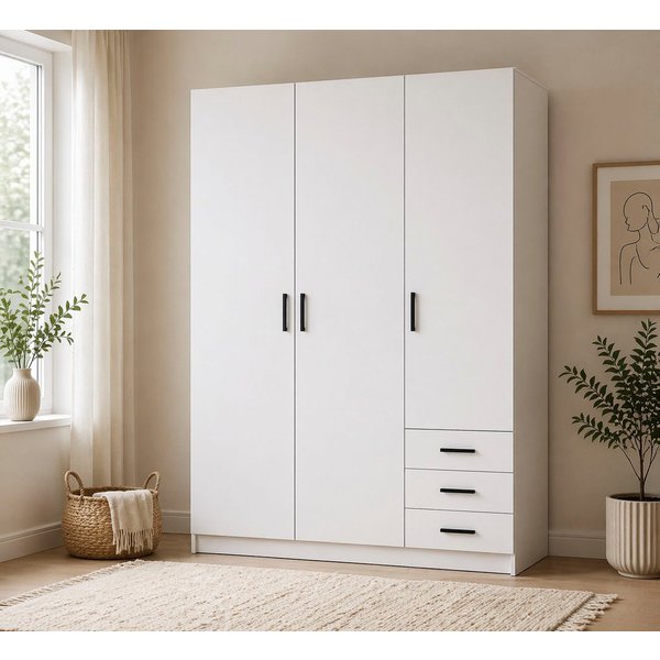 Home affaire Kleiderschrank Sprint, viel Stauraum, robuste Qualität, 3 Breiten 98, 147, 195 cm Breite 98,5/147 oder 195,5 cm, je mit Einlegeböden und Kleidersta