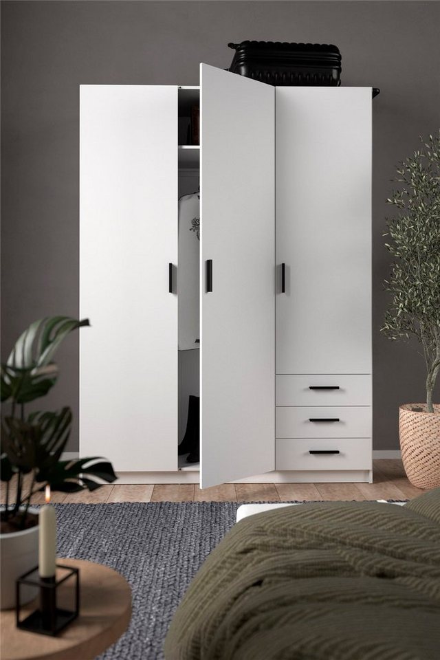 Home affaire Kleiderschrank Sprint, viel Stauraum, robuste Qualität, 3 Breiten 98, 147, 195 cm Breite 98,5/147 oder 195,5 cm, je mit Einlegeböden und Kleidersta – Bild 5 von 5