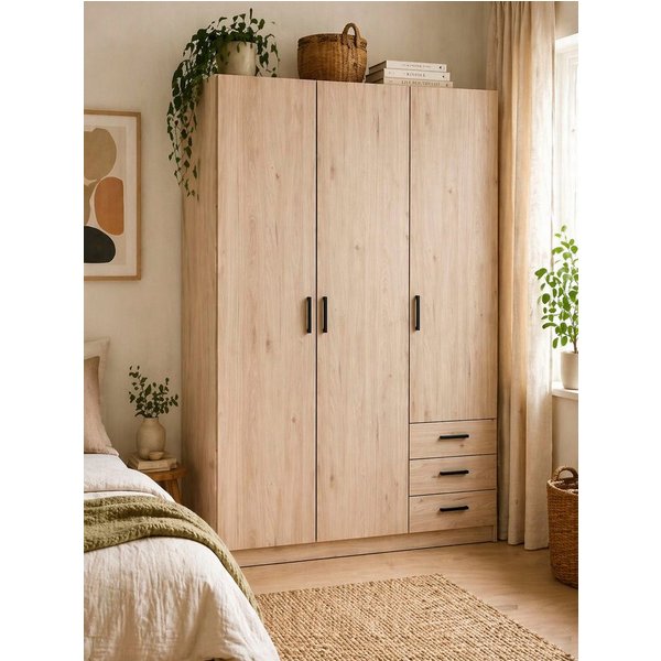 Home affaire Kleiderschrank Sprint, viel Stauraum, robuste Qualität, 3 Breiten 98, 147, 195 cm Breite 98,5/147 oder 195,5 cm, je mit Einlegeböden und Kleidersta