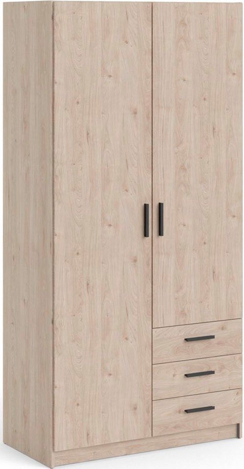 Home affaire Kleiderschrank Sprint, viel Stauraum, robuste Qualität, 3 Breiten 98, 147, 195 cm Breite 98,5/147 oder 195,5 cm, je mit Einlegeböden und Kleidersta – Bild 4 von 5