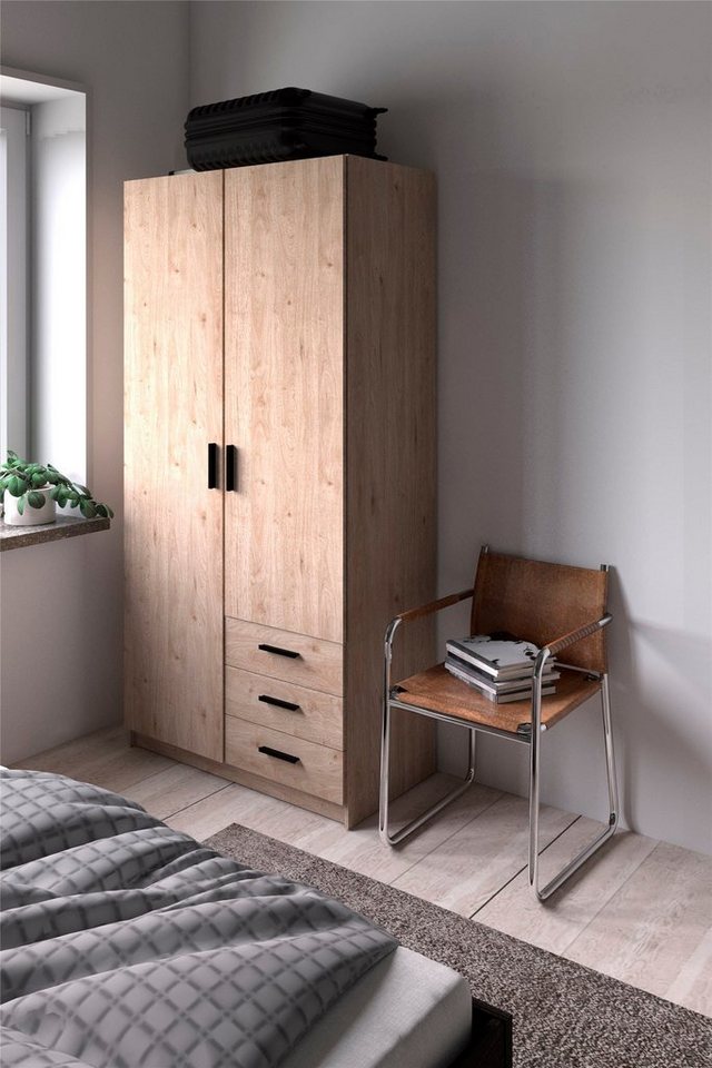 Home affaire Kleiderschrank Sprint, viel Stauraum, robuste Qualität, 3 Breiten 98, 147, 195 cm Breite 98,5/147 oder 195,5 cm, je mit Einlegeböden und Kleidersta – Bild 5 von 5