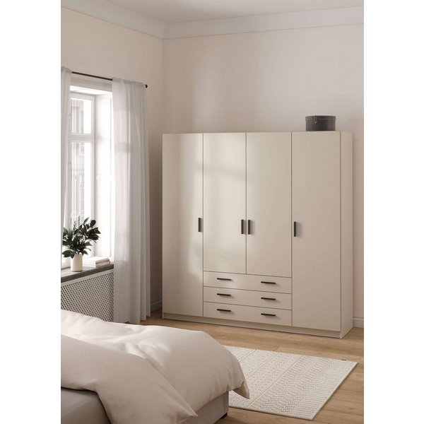 Home affaire Kleiderschrank Sprint, viel Stauraum, robuste Qualität, 3 Breiten 98, 147, 195 cm Breite 98,5/147 oder 195,5 cm, je mit Einlegeböden und Kleidersta