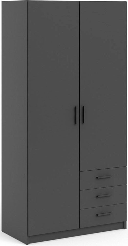 Home affaire Kleiderschrank Sprint, viel Stauraum, robuste Qualität, 3 Breiten 98, 147, 195 cm Breite 98,5/147 oder 195,5 cm, je mit Einlegeböden und Kleidersta – Bild 3 von 5