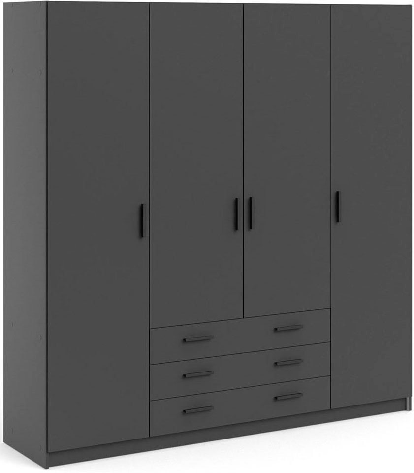 Home affaire Kleiderschrank Sprint, viel Stauraum, robuste Qualität, 3 Breiten 98, 147, 195 cm Breite 98,5/147 oder 195,5 cm, je mit Einlegeböden und Kleidersta – Bild 4 von 5
