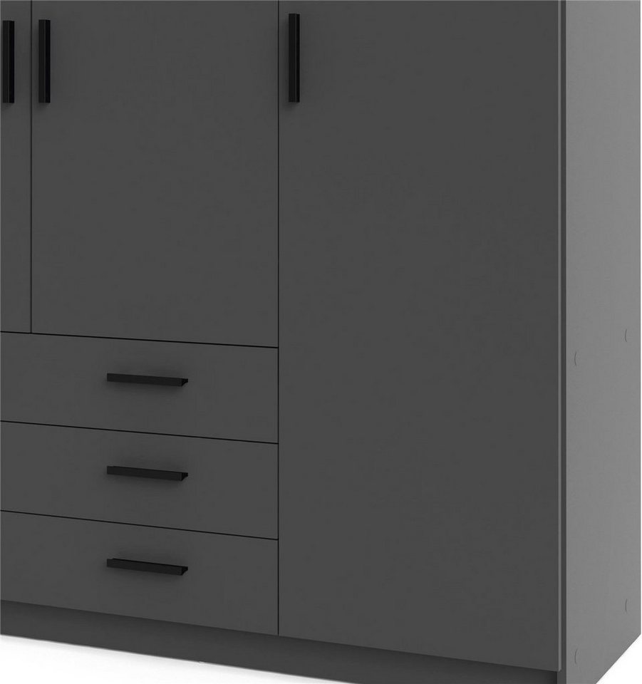 Home affaire Kleiderschrank Sprint, viel Stauraum, robuste Qualität, 3 Breiten 98, 147, 195 cm Breite 98,5/147 oder 195,5 cm, je mit Einlegeböden und Kleidersta – Bild 5 von 5