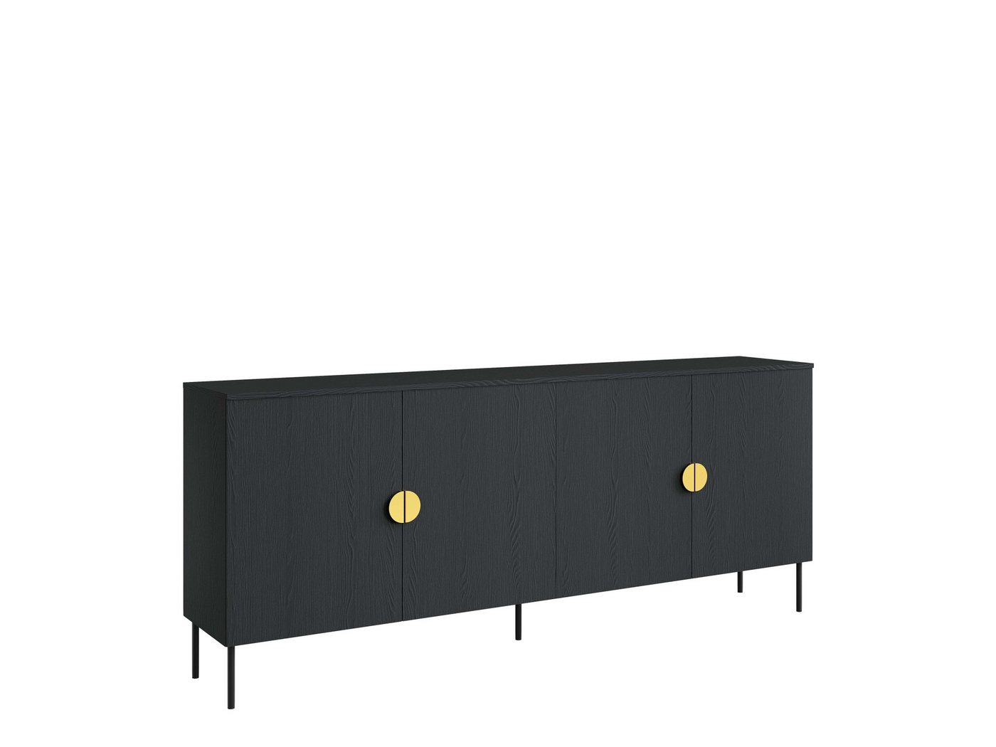 Home affaire Kommode BELLOT Sideboard mit 4 Fächer, 4 Türen, B/T/H: 213/40/87,6 cm, Schubkastenkommode mit Metallgriffen und viel Stauraum – Bild 3 von 5