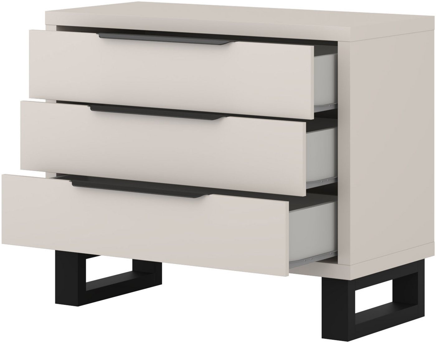 Home affaire Kommode Bronne,Breite 99,5 cm Schubladenkommode, Sideboard, Sideboard mit viel Stauraum, Schlafzimmerkommode Kufen in Metalloptik – Bild 4 von 5