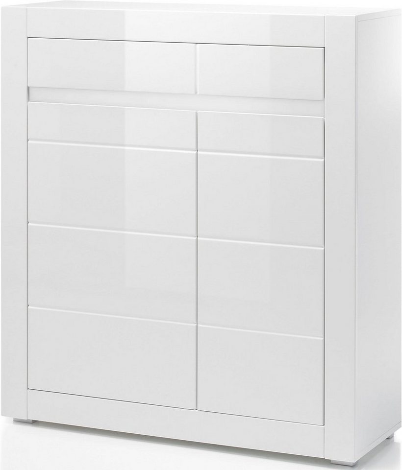 Home affaire Kommode Carat, Breite 100 cm, wird mit 2 Leisten geliefert (weiss und grau) – Bild 2 von 5