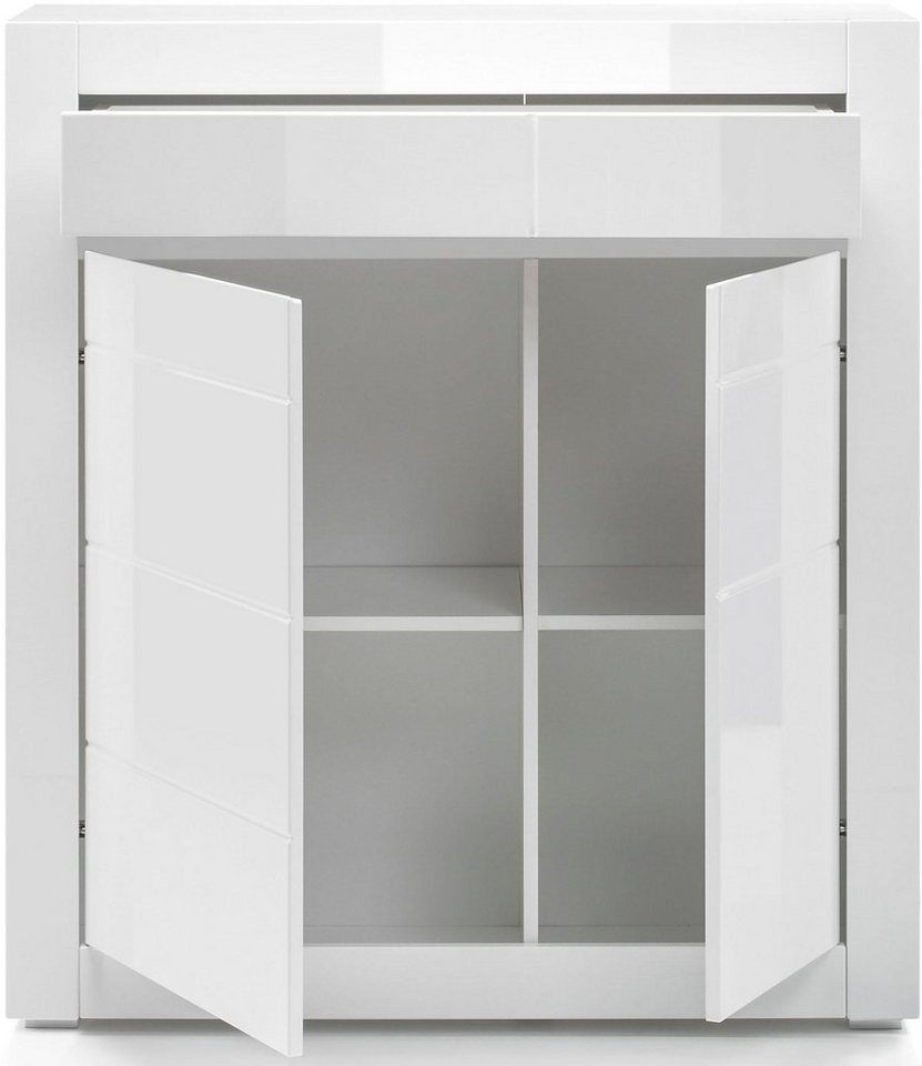Home affaire Kommode Carat, Breite 100 cm, wird mit 2 Leisten geliefert (weiss und grau) – Bild 3 von 5