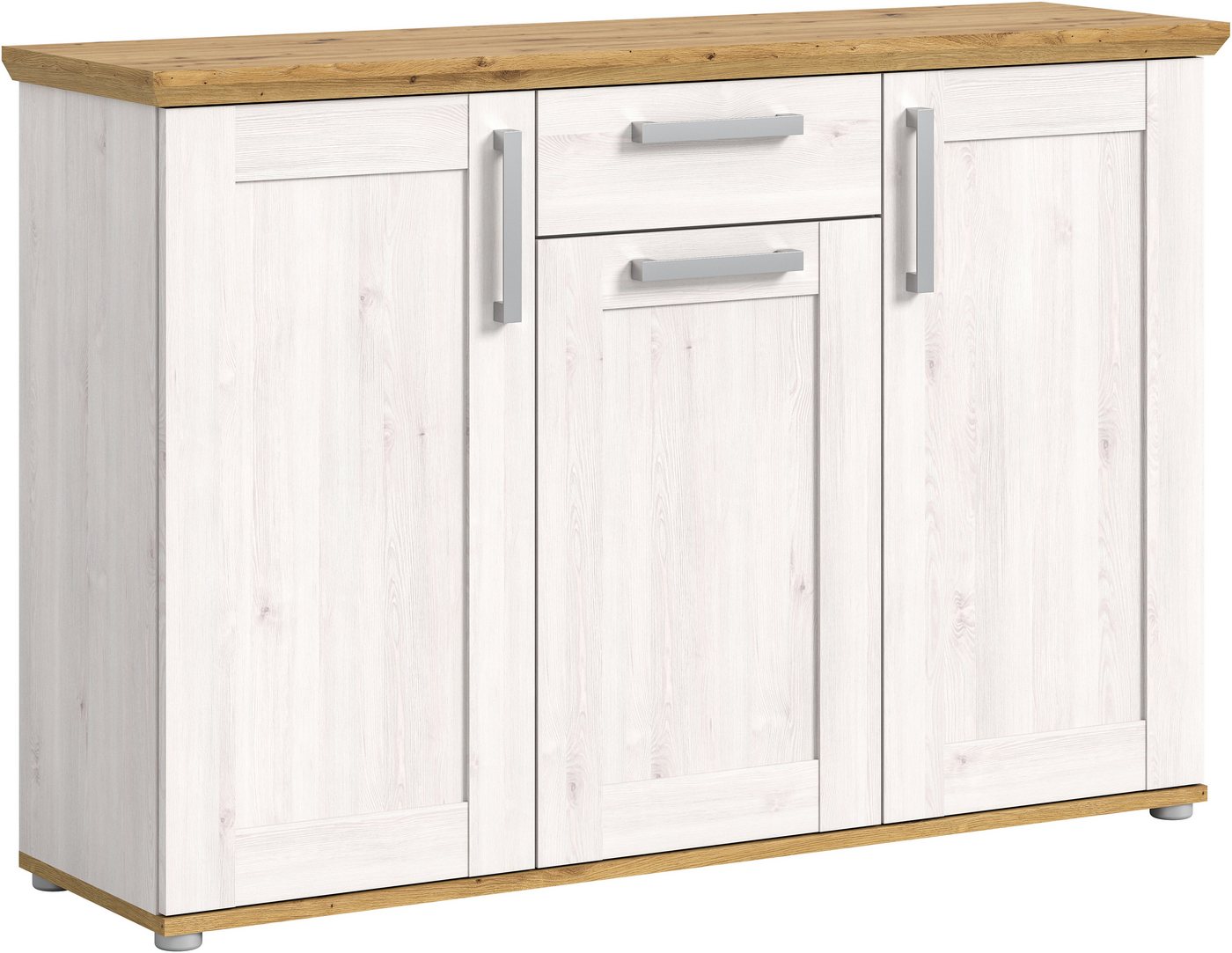 Home affaire Kommode COSENZA, Breite 137 cm, 3 Türen, 1 Schubkasten, in Landhausoptik, Anrichte, Schrank, Sideboard – Bild 2 von 5