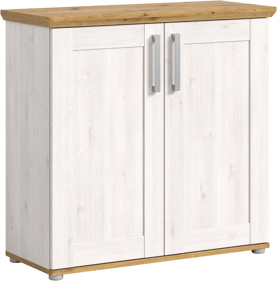 Home affaire Kommode COSENZA, Breite 95 cm, 2 Türen, 2 Einlegeböden, 3 Fächer, in Landhausoptik, Anrichte, Schrank, Sideboard – Bild 2 von 5