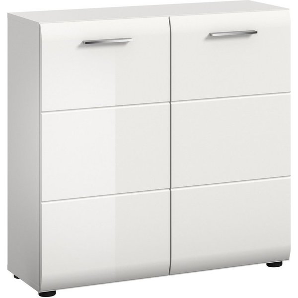 Home affaire Kommode FLORENZ, hochwertige MDF-Front,Rillenfräsung, 2 Türen, 3 Fächer (1 St), Kommode, Anrichte, Wohnzimmerschrank