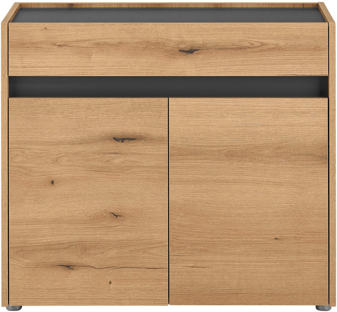 Home affaire Kommode GiRON/CiTY, Schrank in vier Farben, modernes Sideboard, Kommode, in zwei Farben erhältlich, 2 Türen, 1 Schubkasten, 80 cm breit – Bild 2 von 5