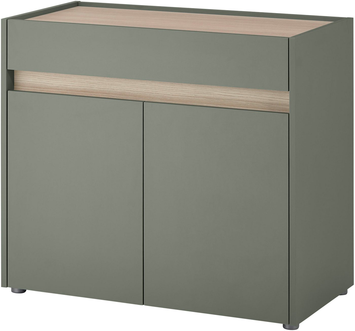 Home affaire Kommode GiRON/CiTY, Schrank in vier Farben, modernes Sideboard, Kommode, in zwei Farben erhältlich, 2 Türen, 1 Schubkasten, 80 cm breit – Bild 3 von 5