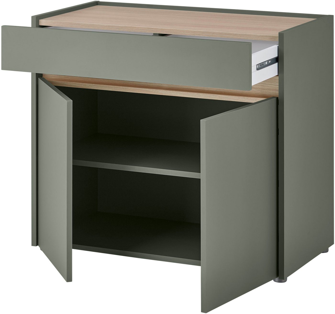 Home affaire Kommode GiRON/CiTY, Schrank in vier Farben, modernes Sideboard, Kommode, in zwei Farben erhältlich, 2 Türen, 1 Schubkasten, 80 cm breit – Bild 4 von 5