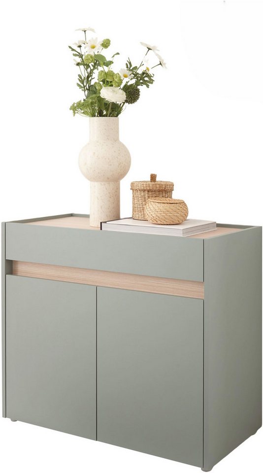 Home affaire Kommode GiRON/CiTY, Schrank in vier Farben, modernes Sideboard, Kommode, in zwei Farben erhältlich, 2 Türen, 1 Schubkasten, 80 cm breit – Bild 5 von 5
