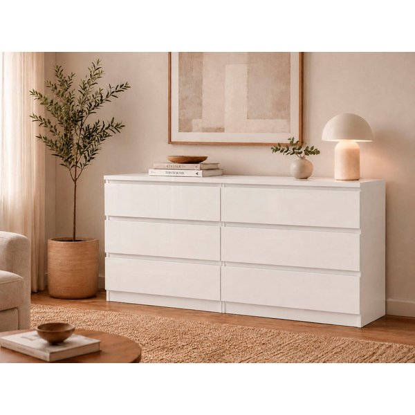 Home affaire Kommode Naia, 6 Schubladen im skandinavischen Design, Breite 158 cm, Viel Stauraum mit griffloser Front, in mehreren Farben