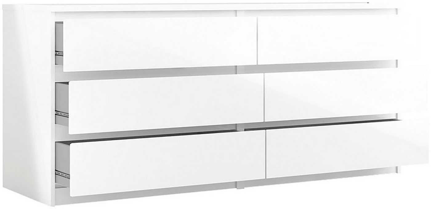 Home affaire Kommode Naia, 6 Schubladen im skandinavischen Design, Breite 158 cm, Viel Stauraum mit griffloser Front, in mehreren Farben – Bild 5 von 5