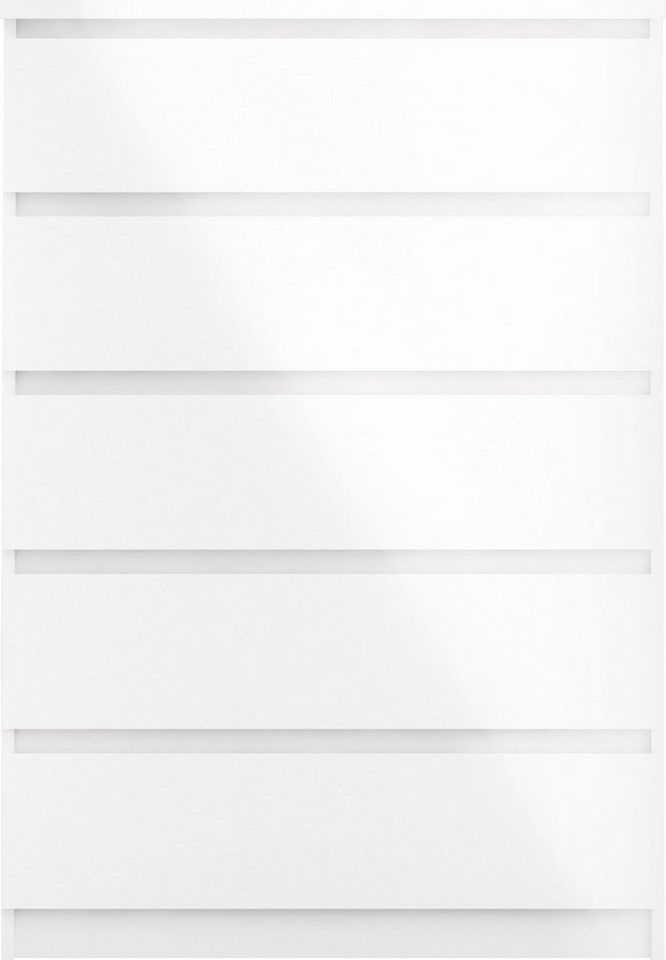 Home affaire Kommode Naia, Aufbewahrung, 5 Schubladen, Matt-Optik, grifflose Front, abgerundete Schubladenkanten auf Metallgleiter, Breite 77 cm – Bild 5 von 5