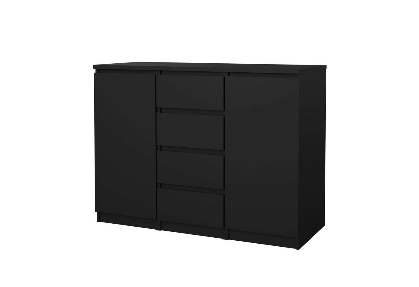 Home affaire Kommode Naia, Sideboard, 4 Schubladen, 2 Türen, Aufbewahrung, grifflose Front, Mit Einlegeböden, modern, skandinavisches Design, in mehrere Farben – Bild 2 von 5