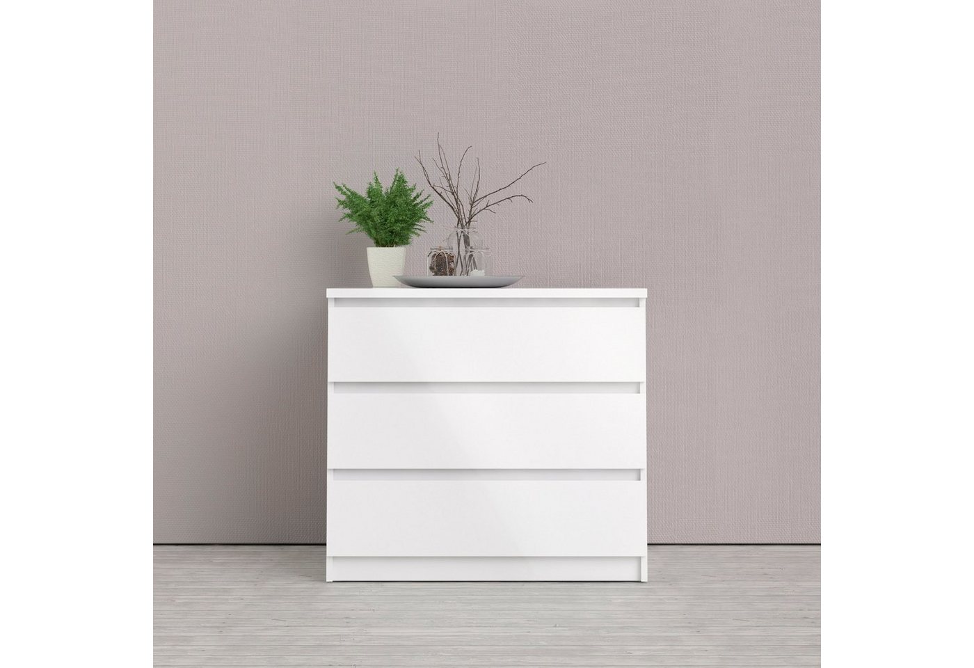Home affaire Kommode Naia, abgerundete Schubladenkanten auf Metallgleiter, Breite 77 cm – Bild 2 von 5