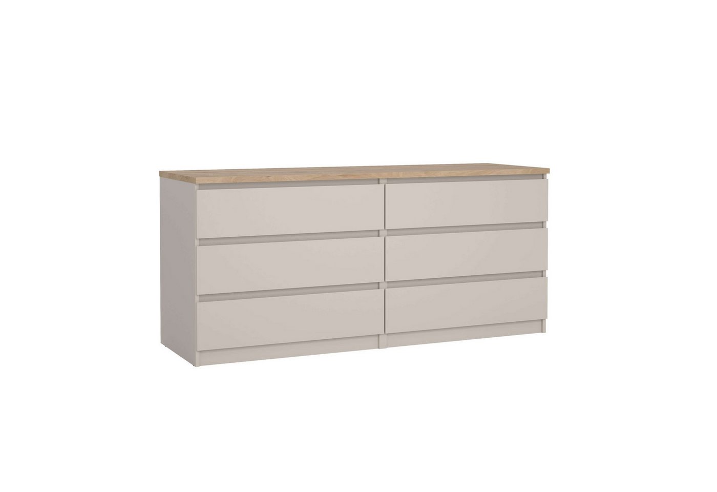 Home affaire Kommode Naia, 6 Schubladen im skandinavischen Design, Breite 158 cm, Viel Stauraum mit griffloser Front, in mehreren Farben – Bild 3 von 5