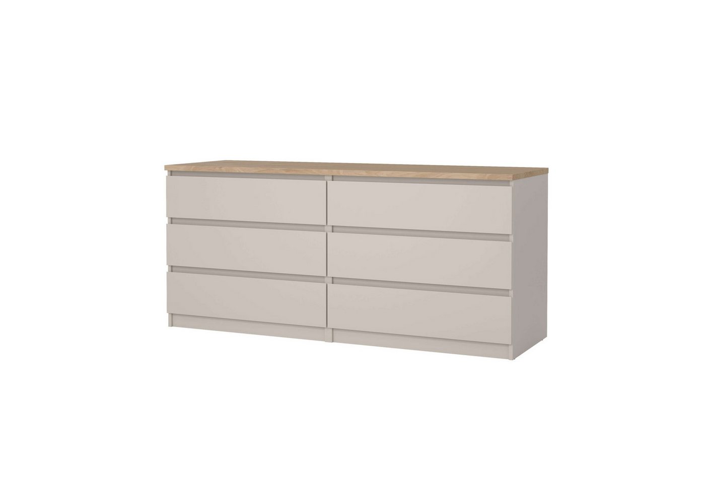Home affaire Kommode Naia, 6 Schubladen im skandinavischen Design, Breite 158 cm, Viel Stauraum mit griffloser Front, in mehreren Farben – Bild 4 von 5